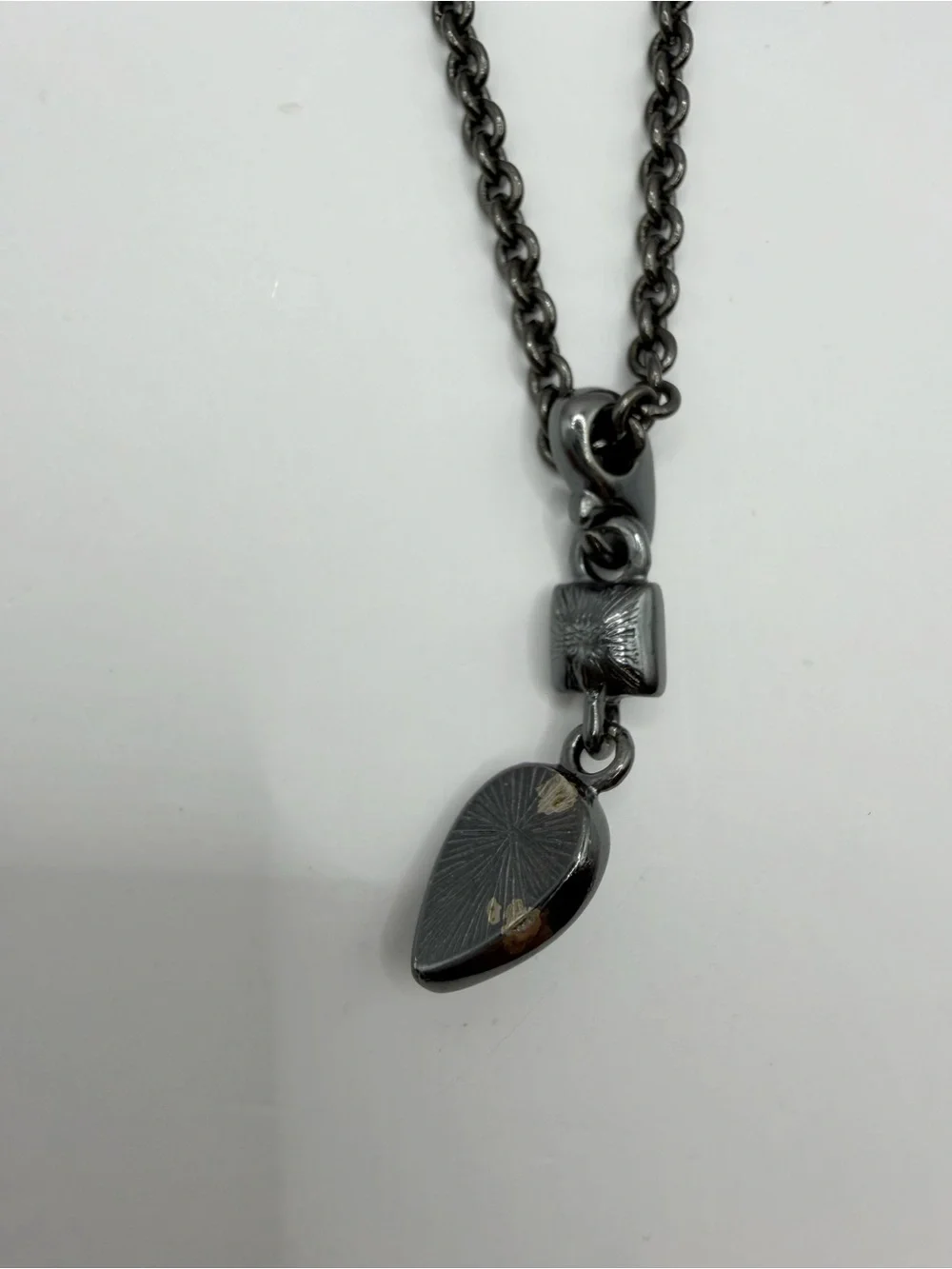Black Minimalist Drop Pendant Necklace | Geometric Teardrop Pendant Necklace